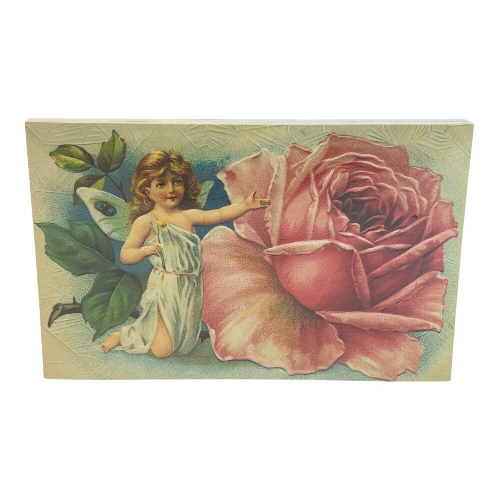 Vintage Fairy & Rose Postcard Pack Unused Ephemera for Junk Journals - Picture 4 of 5